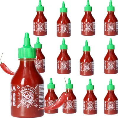 Produktbild von A-ONE Original Sriracha Sauce 12 x 200ml - Klassik scharf Hot Chilli Sauce Perfekt für Gastro