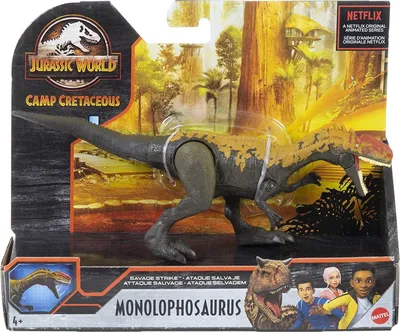 Obrázek produktu pro Jurassic World Savage Strike™ Monolophosaurus, 4 rok/roky, Šedá, Okrová, Červená, 1 kusů