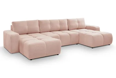 Produktbild von AX LIVING Ecksofa mit Bettkasten und Schlaffunktion Hosio 359 cm in Rosa-Creme