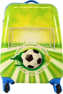 Produktbild von Kinderkoffer Fußball Handgepäck Hartschale 4 Rollen Reisekoffer Jungen 47cm ABS