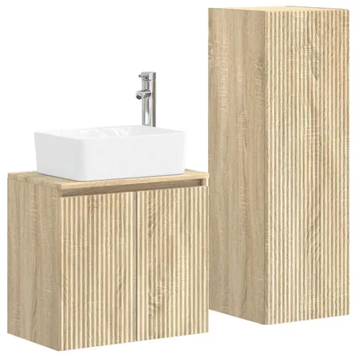 Immagine prodotto di vidaXL Set di mobili da bagno, 2 pezzi, effetto legno Sonoma, 33 x 34,5 x 100 cm