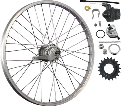Produktbild von 20 Zoll Hinterrad Aluminiumfelge Shimano Nexus Inter-3 Nabenschaltung Rücktritt - silber