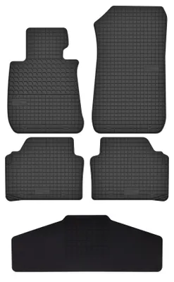 Produktbild von Gummi-Fußmatten mit Tunnelmatte für BMW 3er E90 / E91 2004-2011 (Limousine/Kombi) – 5-tlg, Schwarz, passgenau – Wielganizator SolidTread