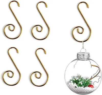 Image de Crochets pour sapin de Noël en or avec étoile, lot de 100, pour bougeoirs, doré/B.