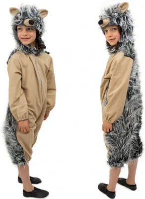 Igel Kostüm Mekki für Kinder Gr. 116-140 Overall grau-braun Tier Tierkostüm Fasching Karneval Mottoparty Kinderfasching