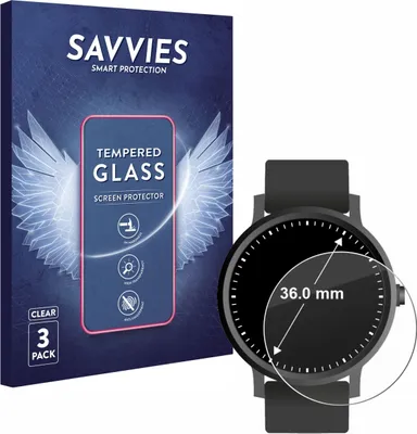 Produktbild von 3x Savvies Schutzglas für Kreisrunde Displays (ø: 36 mm) Displayschutz 9H Glas klar transparent