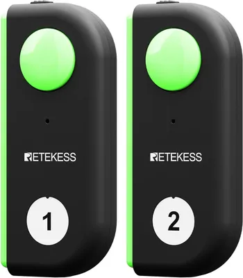 Produktbild von Retekess TM103 Kabelloser Buzzer-Knopf, Antwort-Button, Einhandbedienung, 50 m Reichweite, USB-C, lange Akkulaufzeit, für Quizspiele(2 Tasten)