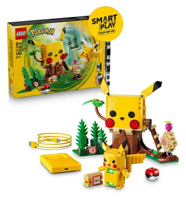 Image de LEGO Pokémon SMART Play : Maison d'entraînement avec Pikachu - ensemble de jeu interactif tout-en-un comprenant une brique SMART, 4 étiquettes, une figurine et un chargeur - idée cadeau pour les enfants à partir de 6 ans - 72164