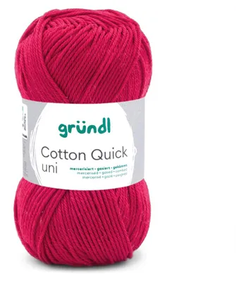 Produktbild von Gründl Baumwolle quick uni,50g.100%Baumwolle,mercerisiert,Häkel- u. Strickgarn,50g / 125 m,NS 3-4 154 weinrot