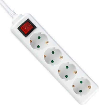 Obrázok produktu pre Adaptéry a zásuvky V-TAC | 4-cestné | zásuvka s predlžovacím spínačom | IP20 | biela | 5 m kábel