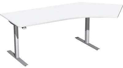 Produktbild von geramöbel Geramöbel Schreibtisch Elektro Flex 2.166 x 650-1.250 x 800/1.130 mm (B x H x T) melaminharzbeschichtet weiß
