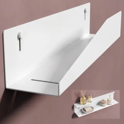 Produktbild von doporro Duschablage ohne Bohren 50 cm, Duschregal Weiß Montage zum Kleben oder Bohren, rostfreier Badezimmer Organizer , Badewanne & Küche, Reglo-15