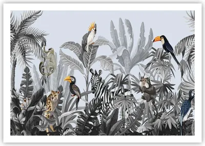 Produktbild von Poster - Poster ohne Rahmen - Dschungel Tiere Tukane - 100x70 cm - Wand Bild - Wanddeko - Wandbilder - Kunstposter - Wandposter - Bilder - Kunstdruck - Wanddekoration - Wandbild - P2XAA100x70-4662