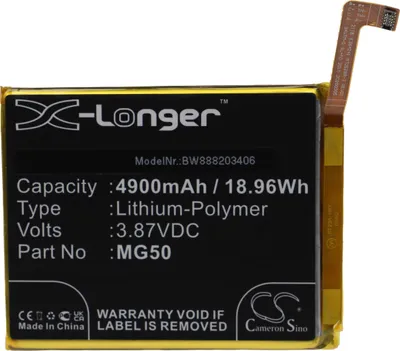 Produktbild von vhbw Akku Ersatz für Motorola MG50 für Handy Smartphone Telefon (4900 mAh, 3,87 V, Li-Polymer)