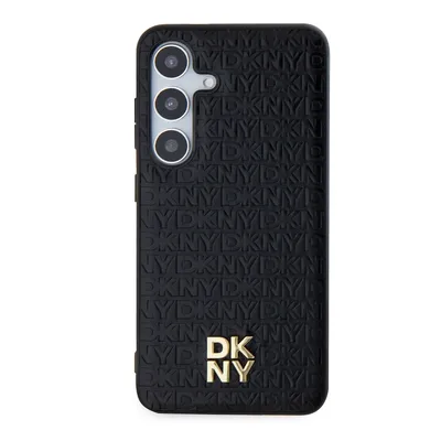 Produktbild von DKNY DKHMS24MPSHRPSK S24+ S926 schwarz hardcase Leather Pattern Metal Logo MagSafe Schutzhülle