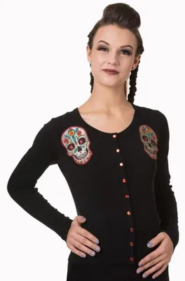 Produktbild von Banned Cardigan - Sugar Skull L