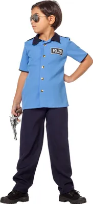 Produktbild von W3419-152 blau-schwarz Kinder Polizist Polizeikostüm Gr.152