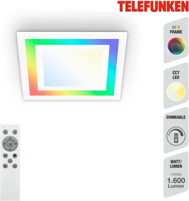 Produktbild von Telefunken FRAMELIGHT LED Panel RGB Framelight 29x29cm dimmbar 18W Weiß steuerbare Lichtfarbe +Fernbedienung