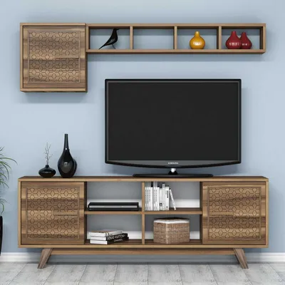 Obrázek produktu pro Skye Decor, Ayla - Ořech, TV stolek, ořech, 100 % MELAMÍNEM POVLÁKNĚNÁ DESKA, 160 x 35 x 56,2 cm