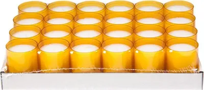 Produktbild von Refill Kerzen / Teelichteinsatz in Orange, Ø 50 x 65 mm, 24 Stück - Brenndauer ca. 24 Std.