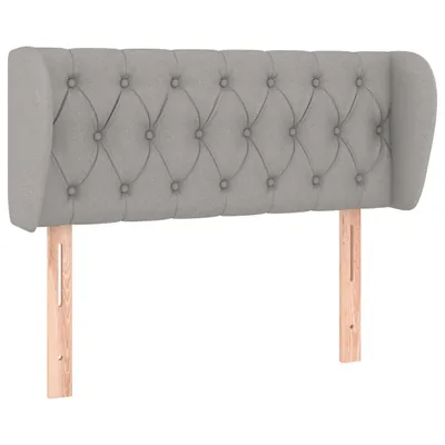 Image de vidaXL Tête de lit avec oreilles gris clair 103x23x78/88 cm Tissu