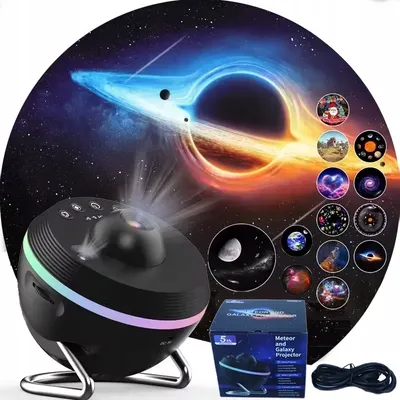 Produktbild von 4K Led Stern Projektor 360° Mit 13 Meteor Scheiben Effekt Nachtlicht