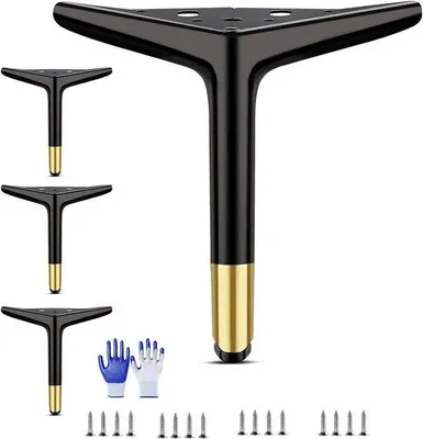 Produktbild von Sjpzwcrl, 4 Stück Möbelbeine, höhenverstellbare Möbelbeine, 18 cm, schwarz