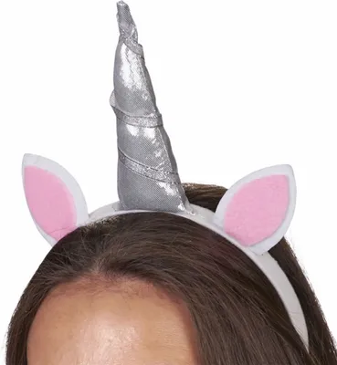 Produktbild von Einhorn Haarreif - Silber Weiß