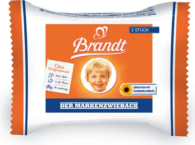 Obrázek produktu pro Brandt značkový suchar pečený na slunečnicovém oleji 50 x 2s