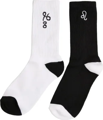Image de Mister Tee Accessoires MT2235 | Zodiac Socks 2-Pack Chaussettes - Couleur : black/white leo - Taille : 47-50
