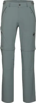 Runbold IV Zip Off Pants von Mammut; graue Trekkinghose mit abnehmbaren Beinen und Reißverschlusstaschen.