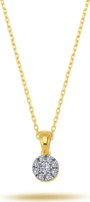 Produktbild von Punkt Diamant (Brillant-Schliff) Anhänger Halskette in 14 Karat Gelbgold
