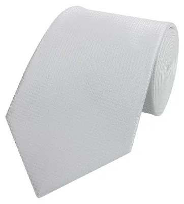 Produktbild von Fabio Farini - 1 Stück Herren Krawatte Weiß - verschiedene Weiße Männer Schlips in 8cm Breit (8cm), Weiß - Manhattan Mist
