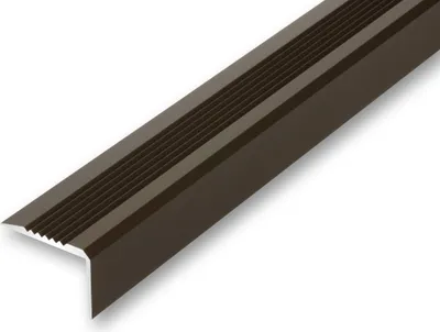 Produktbild von (17,95EUR/m) 40 x 28 x 1500 mm Treppenwinkel bronzefarben gebohrt inkl. Montageset Treppenkantenprofil Treppenkante grob gerieft, stabil und rutschhemmend