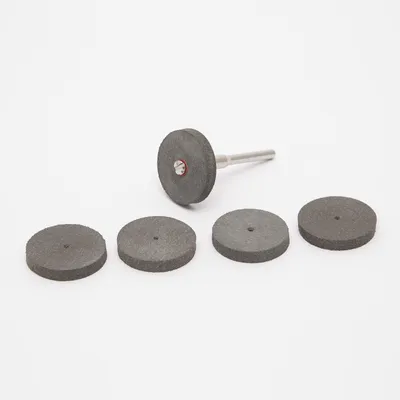 Produktbild von Gummipolierscheiben-Set – 5 Polierscheiben mit Klemmstift Ø 3,1 mm – Max. 28.000 U/min – Geeignet für Midi 10362 und Maxi 10363 Plattenbohrmaschinen – Polierset für Präzisionsarbeiten – Verkaufseinheit 1 Set [10125-14]