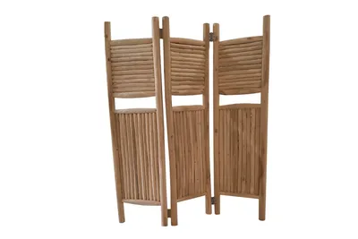 Produktbild von Möbilia Paravent 3-tlg. | aus Teakholz | natur | B 275 x T 21 x H 180 cm | 11020027 | Serie GARTEN
