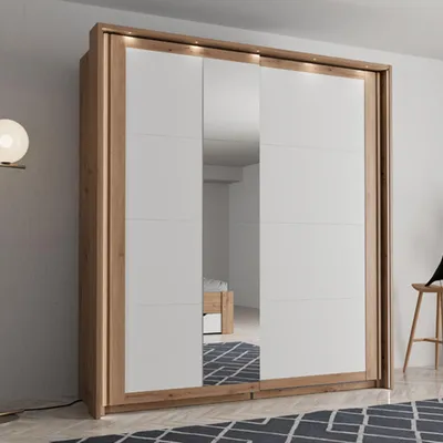 Image de Bujumb - Armoire 2 Portes, 195x218h cm Blanc Mat, 2 Étagères