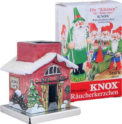 Produktbild von KNOX - Mini Räucherhaus - The Little One - Heizhaus - mit Räucherkerzen Bunte Mischung - 24 Stück - Größe S (Klein)