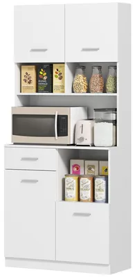 Obrázek produktu pro Kuchyňská skříňka/komoda s dvířky s tichým dovíráním | Barva: bílá | Rozměry: 80 x 35 x 180 cm