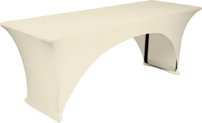 Produktbild von TexDeko Stretch Biertischhussen für Bierzeltgarnitur strapazierfähig (nur Biertisch) 220 x 50cm Creme Festzeltgarnitur