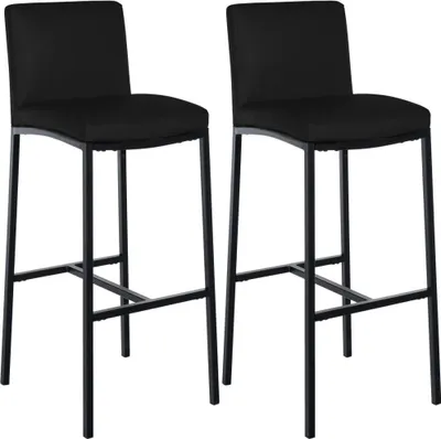 Obrázek produktu pro 2dílná sada barových židlí - barová židle - pohodlná koženka a podnožka - moderní design, černá barva