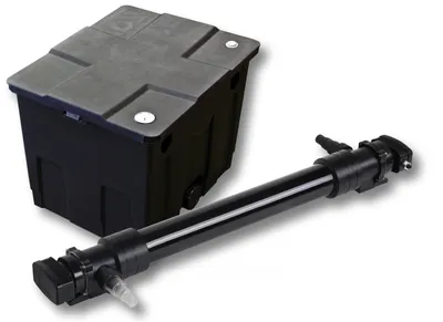 Zdjęcie produktu dla Kompletny zestaw SunSun: filtr do oczka wodnego CBF-350 o pojemności do 12000 litrów jako filtr przepływowy, odstojnik do oczka wodnego CUV-672, odstojnik UVC z 72-watowym wyjściem UV-C