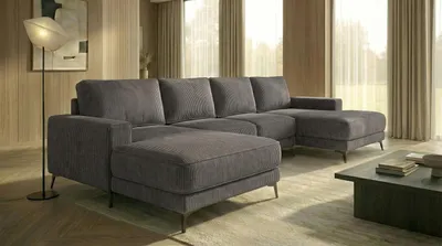 Produktbild von Ecksofa VALTOR mit Schlaffunktion, Bonellfederkern und Bettkasten, Farbe: Grau