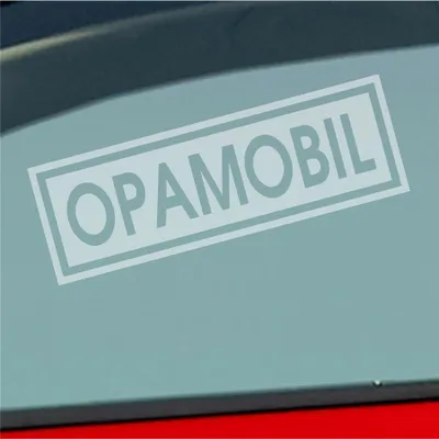 Produktbild von Auto Aufkleber Opamobil Oma Opa Enkel Familie Liebe 15x5 cm Milchglas Sticker Heckscheibenaufkleber
