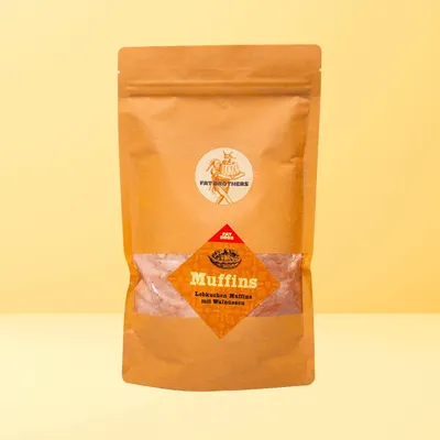 Produktbild von Lebkuchenmuffins mit Nüßen und Kakao Weniger Zucker Backmischung