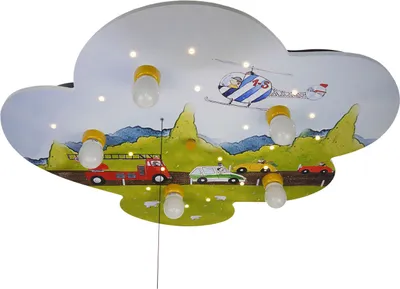 Produktbild von Niermann Leuchten Deckenleuchte Wolke, Autos - Maße: 74 cm x 57 cm x 7 cm - Farbe: multicolor; 671