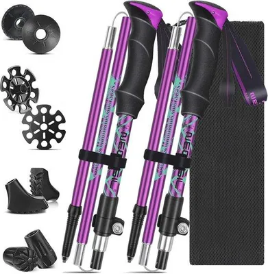 Produktbild von Faltbare Trekkingstöcke aus Aluminium - Verstellbare Nordic Walking Stöcke 105-130 cm