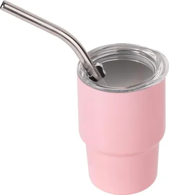 Produktbild von Mini Tumbler Borrelglas - Lustige Borrelgläser mit Strohhalm - 6 Stück