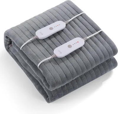 Obrázek produktu pro Elektrická podložka pod matraci – Elektrická deka – Pohodlné teplo – Dvě samostatné zóny – 160 x 140 cm – Šedá barva