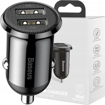 Image de Baseus Grain Pro 2X Usb 4.8A Chargeur de voiture (Noir)